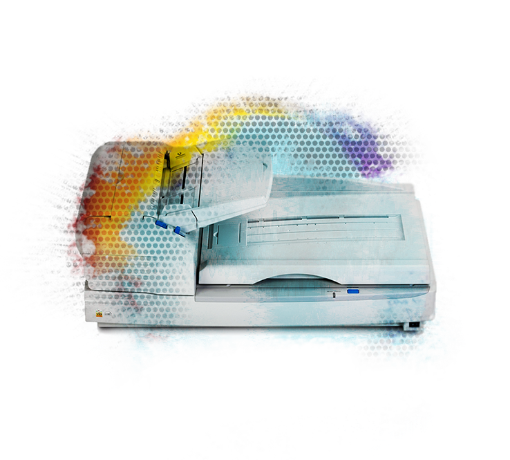 Processo de conversão de documentos físicos em formato digital. 